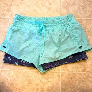Zella Mint double shorts